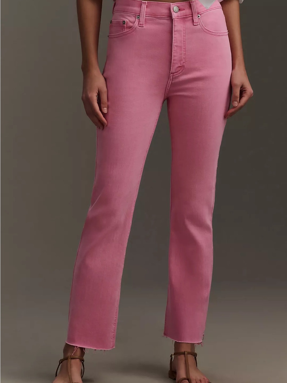 Pistola Lennon High-Rise Crop Flare Jeans Pink Size 29